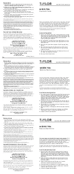 Preview for 1 page of Taylor 7506 Instruction Manual