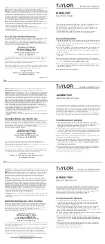 Taylor 7549 Instruction Manual предпросмотр