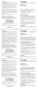 Preview for 1 page of Taylor 7602 Instruction Manual