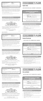 Preview for 1 page of Taylor 7619 Instructions For Use & Warranty Information