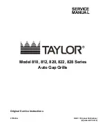 Предварительный просмотр 1 страницы Taylor 810 Series Original Service Instructions