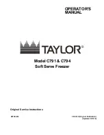 Taylor C791 Operator'S Manual preview