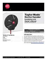 Preview for 1 page of Taylor Made 2020102048 Installation And Owner'S Manual