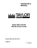 Preview for 1 page of Taylor RD25 Operator'S Manual