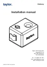 Taylor TAYLOR-GTW-2A Installation Manual предпросмотр