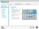 Предварительный просмотр 72 страницы Taylor Turbo Charge 8752 Operator Training