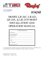 TBEI Rugby LR-26C Installation And Operation Manual preview