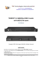 TBS technologies TBS8030T User Manual предпросмотр