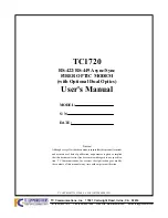 Preview for 1 page of TC Communications TC1720 User Manual