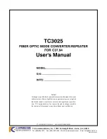 Preview for 1 page of TC Communications TC3025 User Manual