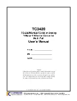 Предварительный просмотр 1 страницы TC Communications TC3420 User Manual