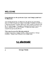 Preview for 4 page of TC Electronic Vintage Pedals User Manual