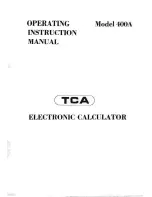 TCA 400A Operating Instructions Manual preview