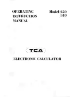 TCA 420 Operating Instructions Manual preview