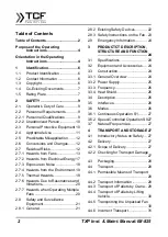 Preview for 2 page of TCF TXP 1016-140 Operating And Assembly Instructions Manual