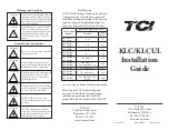 Preview for 1 page of TCi KLC Series Installation Manual