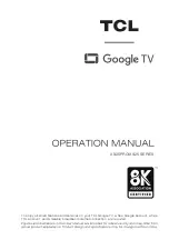 TCL 75X925 Operation Manual preview