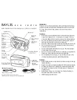 TCL BAYLIS Eco radio BA7090 Owner'S Manual preview