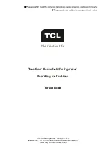 TCL RF260BSE0 Operating Instructions Manual preview