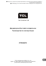 Preview for 163 page of TCL RP505SXF0UK Operating Instructions Manual