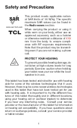 Preview for 2 page of TCL TAB Product Safety & Warranty Information