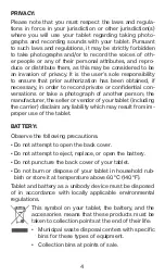 Preview for 5 page of TCL TAB Product Safety & Warranty Information