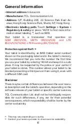 Preview for 13 page of TCL TAB Product Safety & Warranty Information