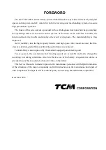 Preview for 3 page of TCM FB-8 Series Service Manual