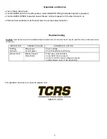 Preview for 8 page of TCRS AH150TON Operating And Service Manual