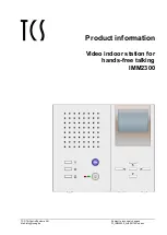 Preview for 1 page of TCS IMM2300 Product Information