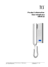 Предварительный просмотр 1 страницы TCS ISH3022 Product Information