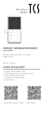 TCS Tasta Series User Manual preview