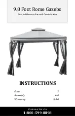 Предварительный просмотр 1 страницы TDC 9.8 Foot Rome Gazebo Instructions Manual