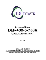 TDI Dynaload DLP-400-5-750A Operator'S Manual preview