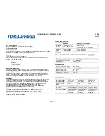 TDK-Lambda CPFE500F-28 Handbook preview