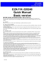 TDK-Lambda EZA11K Series Quick Manual предпросмотр