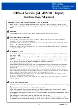 TDK-Lambda RDS-A Series Instruction Manual предпросмотр