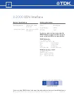 Preview for 2 page of TDK LI-2000-3816 Specifications