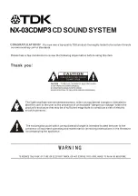 Preview for 1 page of TDK NX-03CDMP3 User Manual