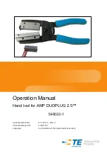 TE Connectivity Hand tool for AMP DUOPLUG 2.5 Operation Manual предпросмотр