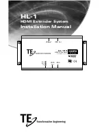 Preview for 1 page of TE HL-1 Installation Manual