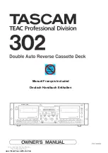 TEAC PROFESSIONAL TASCAM 302 Owner'S Manual preview