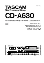 Предварительный просмотр 1 страницы TEAC PROFESSIONAL Tascam CD-A630 Owner'S Manual