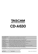 Предварительный просмотр 76 страницы TEAC PROFESSIONAL Tascam CD-A630 Owner'S Manual