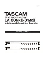 Preview for 1 page of TEAC PROFESSIONAL Tascam LA-80MKII Owner'S Manual