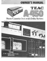 Предварительный просмотр 1 страницы Teac A-450 Owner'S Manual