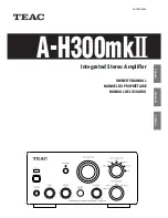 Teac A-H300mkII Owner'S Manual preview