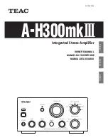 Teac A-H300mkIII Owner'S Manual предпросмотр