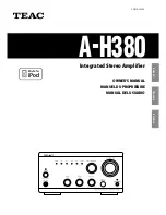 Предварительный просмотр 1 страницы Teac A-H380 Owner'S Manual