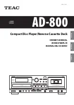 Teac AD-800 Owner'S Manual preview